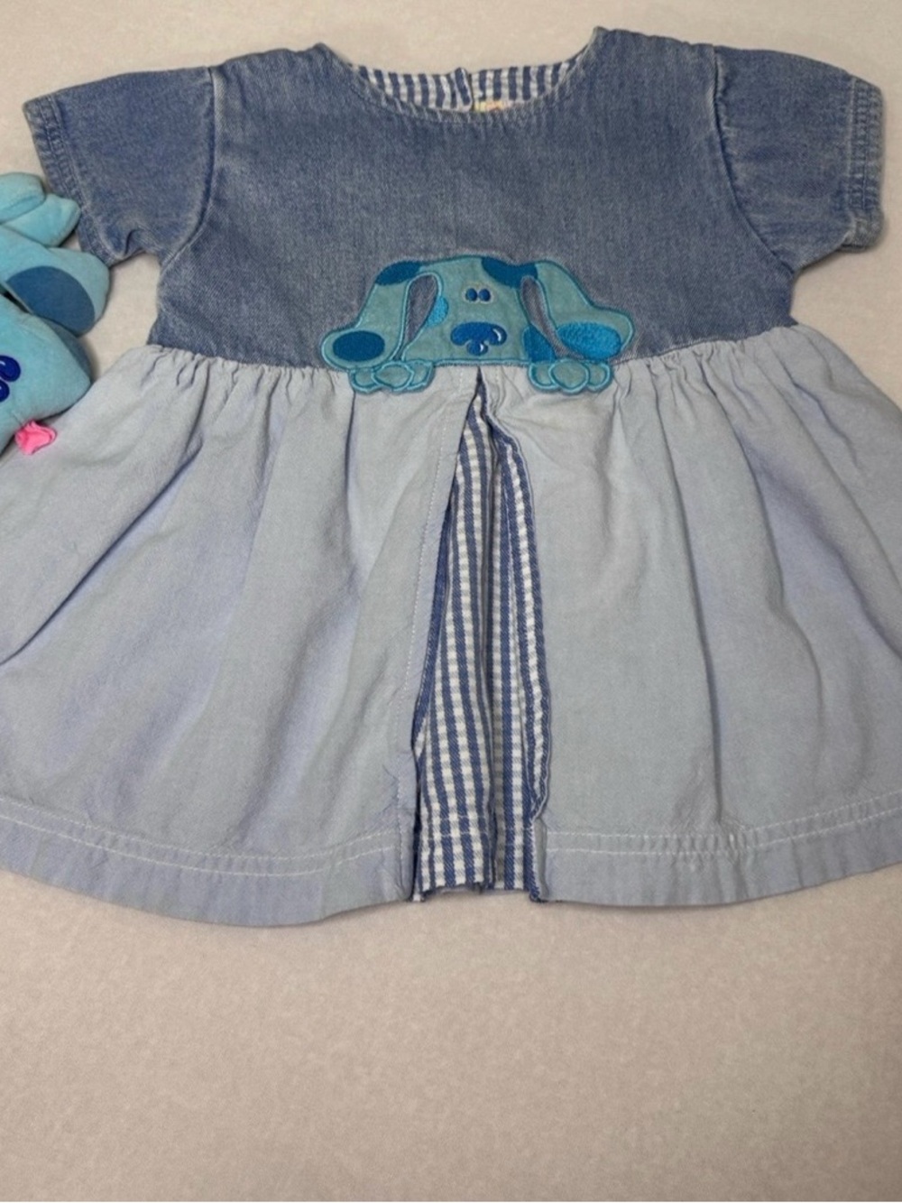***SOLD*** Vintage Blue’s Clues Denim Gingham Shirt Size 2T